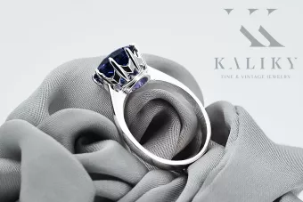 925 Silver Sapphire Vintage Ring Unikátní VRC157S